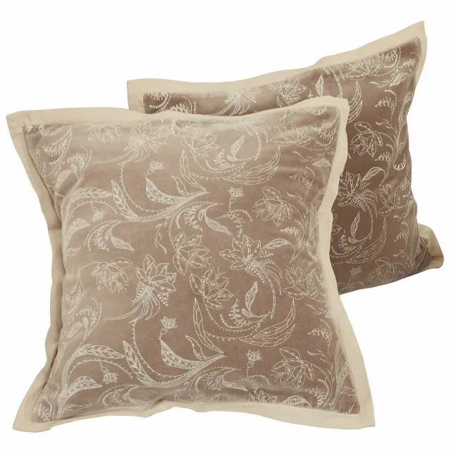 Loberon Kussenhoes set van 2 Olicianne taupe