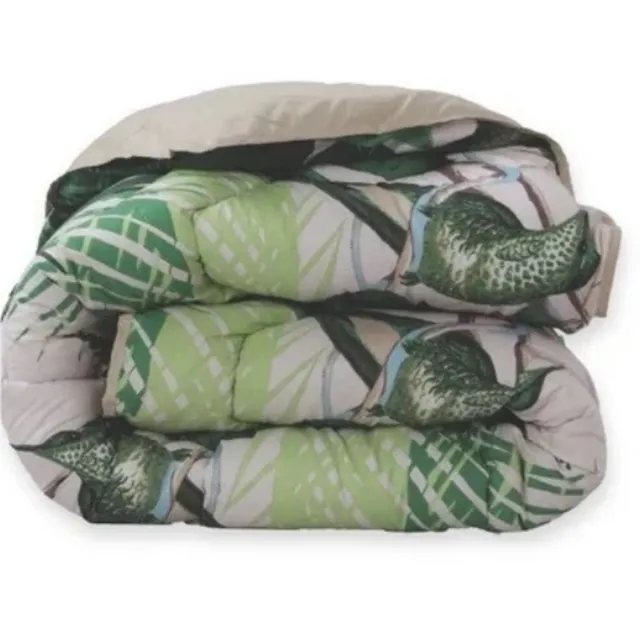 Beau Maison Dekbed Zonder Overtrek Jungle Jumina | Easy Dekbed Uni | 140x200/220cm + 1 Kussensloop 60x70cm Groen