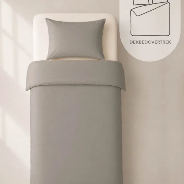 HOOMstyle Dekbedovertrek met kussenslopen - luxe micro Percale - dekbedovertrek - Taupe, foto 2