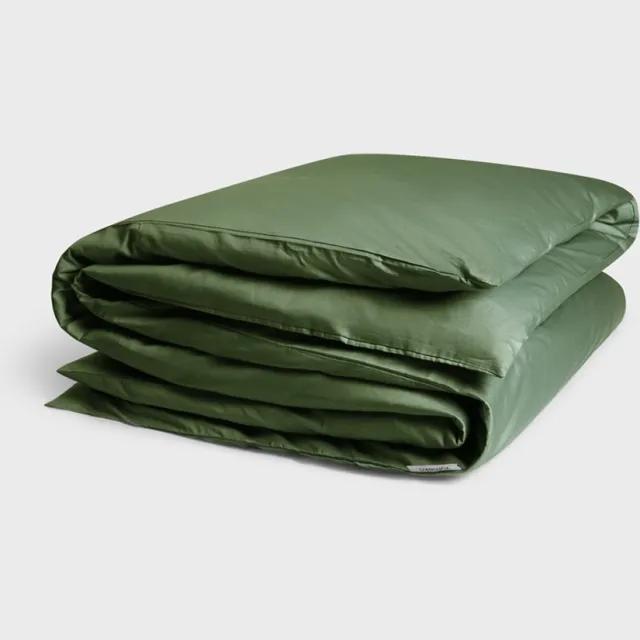 Yumeko dekbedovertrek katoensatijn mid olive 260x240 (zonder slopen) - Bio, eco & fairtrade