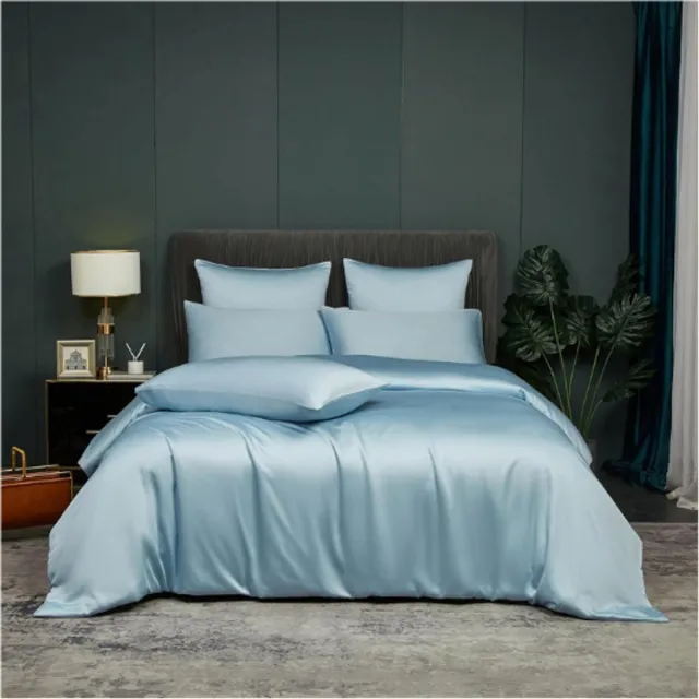 Thuys Beddengoed Blauw Lichtblauw – 135 X 200 Cm Bamboevezel Glad – Met Ritssluiting En 1 Kussensloop Van 80 X 80 Cm