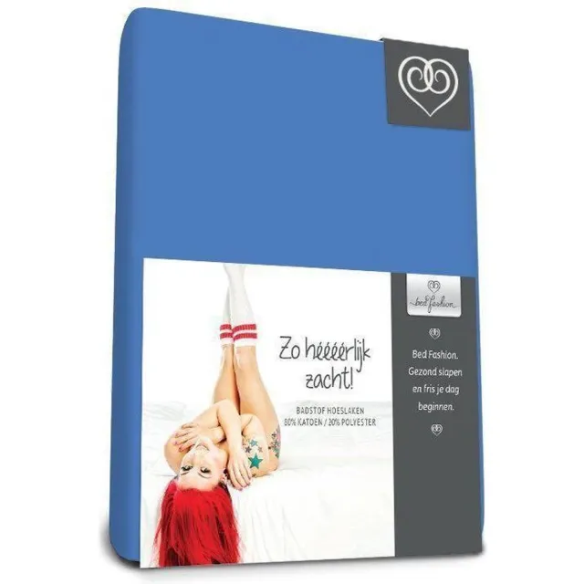 Bed-Fashion Badstof stretch hoeslaken Royal Bleu - Royal Blue