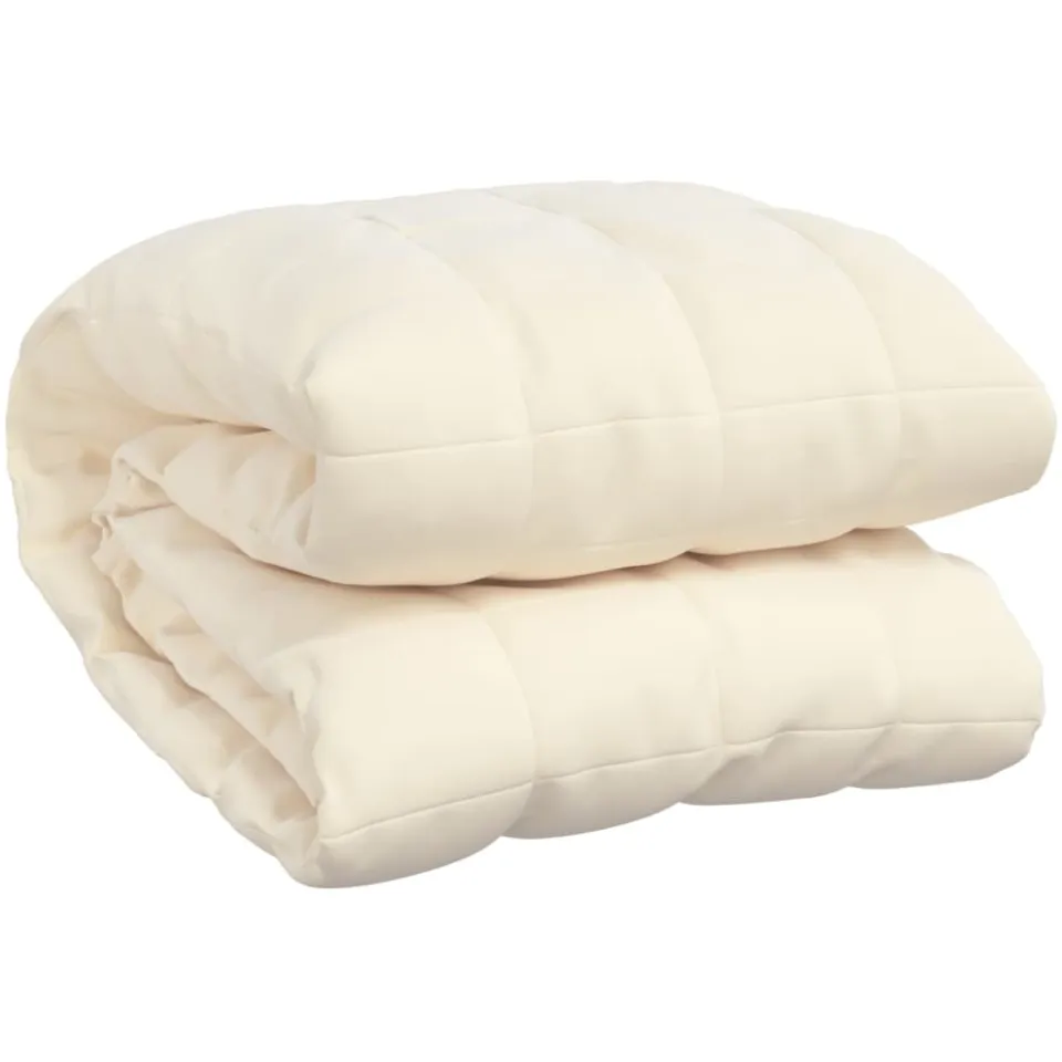 vidaXL Verzwaringsdeken 122x183 cm 9 kg stof lichtcrèmekleurig crème, foto 3