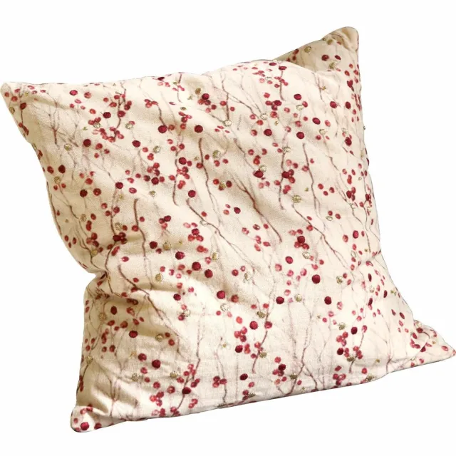 Loberon Kussenhoes Rimont wit/rood