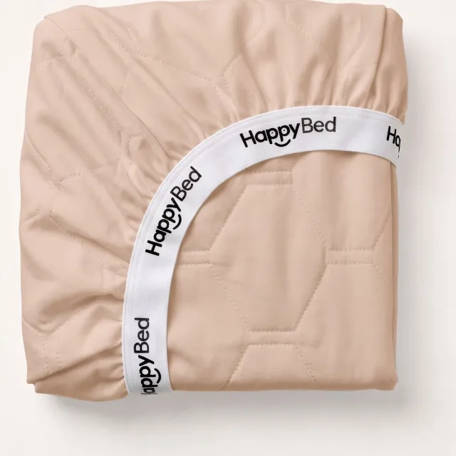 Happybed Hoeslaken - 20 cm - Onderlaken - Verfijnd jerseykatoen - Ademend katoen - Perfecte pasvorm beige