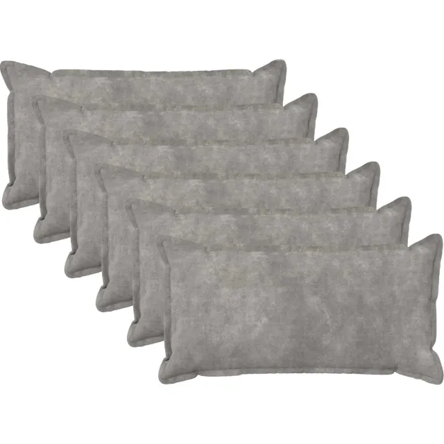 vidaXL Kussensloop 6 st HOUTEN Lichtgrijs 40 x 80 cm Microfiber Fleece