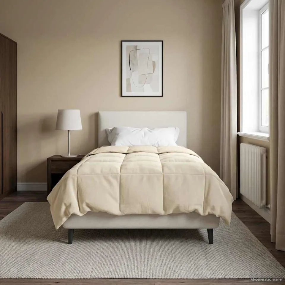 vidaXL Winter Dekbed 155 x 220 cm Winter Microfiber (100% polyester) crème, foto 4