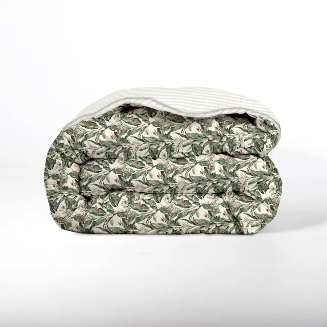 decoware Easy dekbed en overtrek in 1 - Floral Green - 300gsm - 140x200 cm Meerkleurig