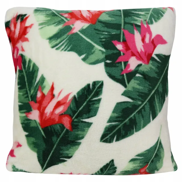 DOMAREX Decoratieve Kussenhoes 40x40cm - Exotische Bladeren & Bloemen Multicolor