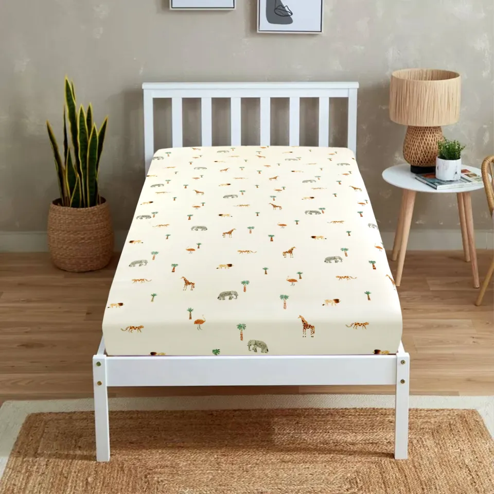 NOUS Kids katoenen kinderhoeslaken (90x200 cm) - ecru, foto 2