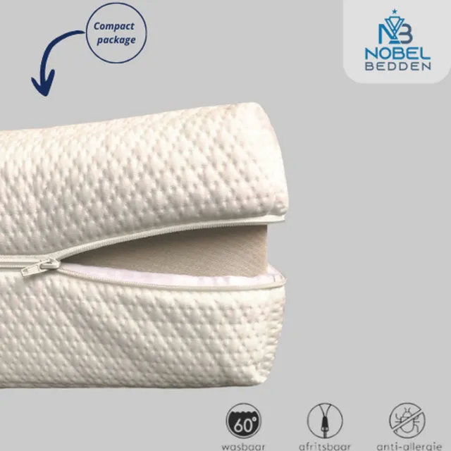 Nobel Bedden 120x200 Matrashoes Bamboo Deluxe Met 3zijdige Rits - Anti Allergie huisstofmijt - Dikte 20 cm 120x200 wit