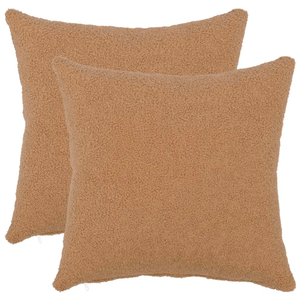 vidaXL Kussensloop 2 st HEERLEN Beige 30 x 30 cm Bouclé, foto 3