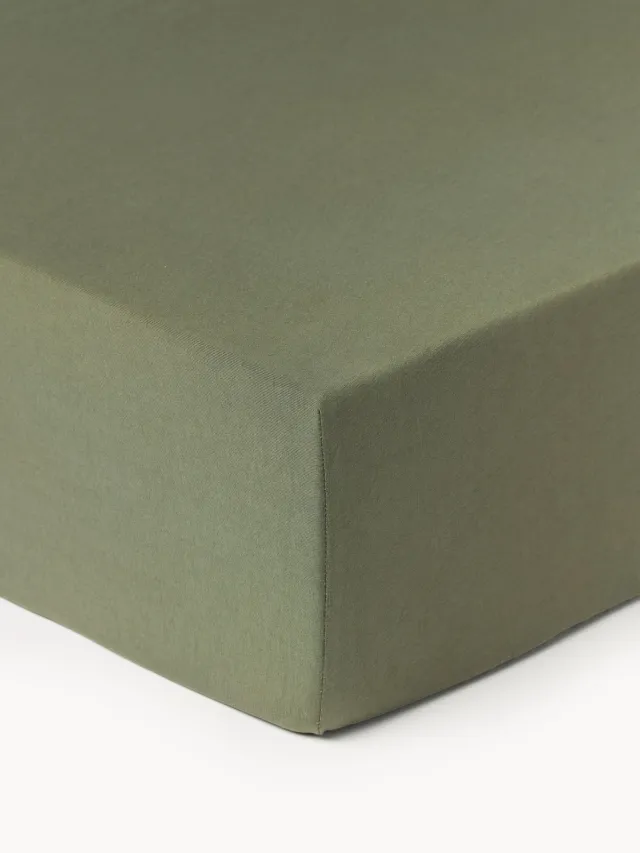 Westwing Collection Jersey hoeslaken Thany groen