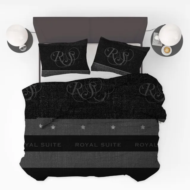 Beau Maison Dekbedovertrek Royal Suite - 240x200/220cm + 2 kussenslopen - 100% Microperkal Zwart Antraciet
