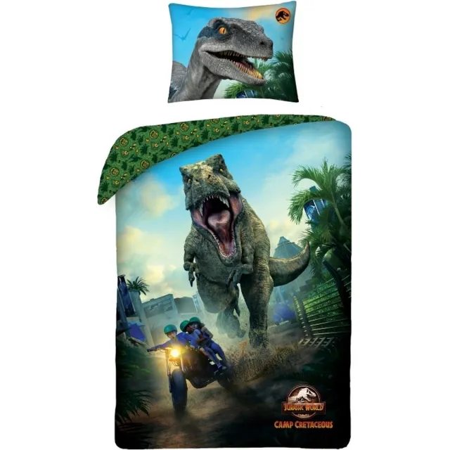 Jurassic World Dekbedovertrek Camp 140 x 200 cm - Polyester- 70 x 60 cm Multicolor