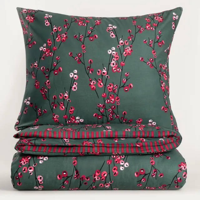Homla HOLLYBERRY Kerst Dekbedovertrek Katoen 220x200 cm Groen