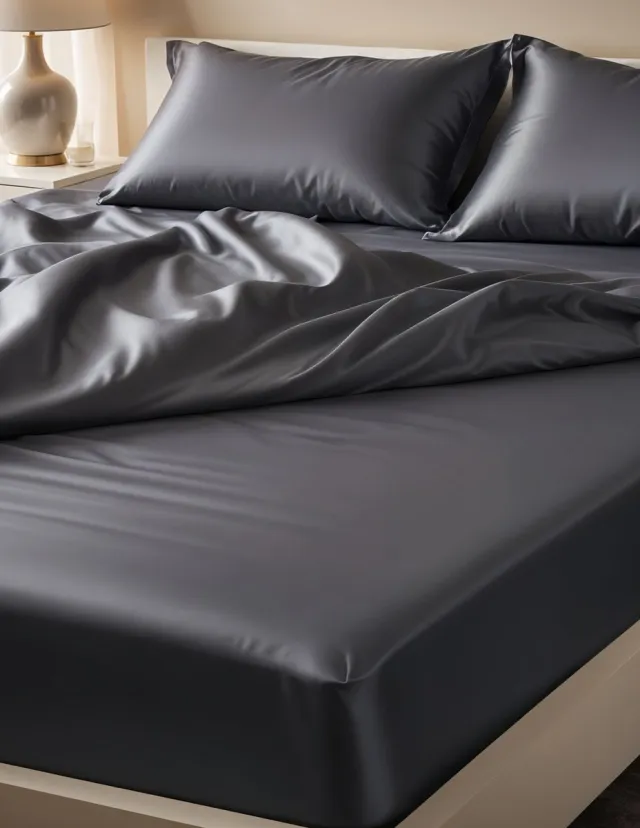 inSilk Zijden Hoeslaken inSilk voor topdek matras 1-persoons Antraciet 80 x 200 cm - 100% Puur Zijde