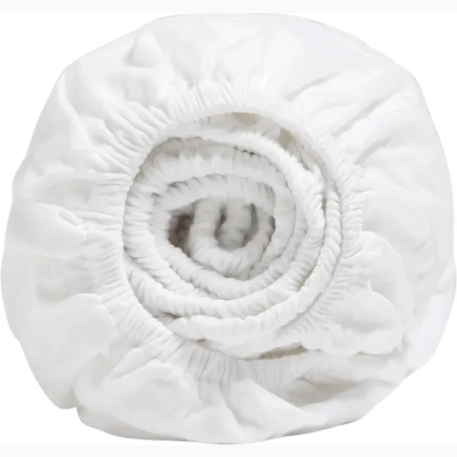 Yumeko hoeslaken flanel wit 180x200x30 - Biologisch & ecologisch Pure White