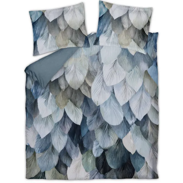 Vandyck Dawnpetal 1-persoons dekbedovertrek met blad blauw