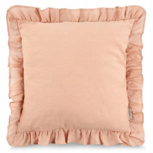 Eurofirany Decoratieve Kussenhoes 45x45cm Roze met Ruches - Eurofirany