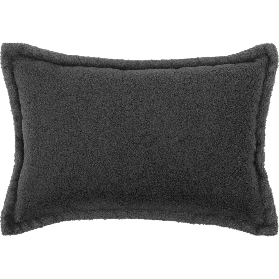 vidaXL Kussensloop 2 st HOUTEN Donkergrijs 30 x 50 cm Bouclé