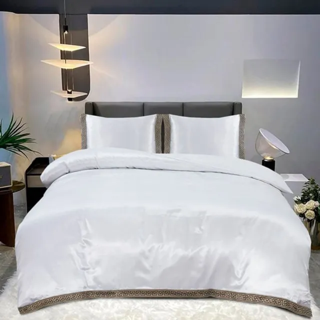 Beauty Silk Dekbedovertrek Satijn Lace White 140x200/220 cm + 1 kussensloop