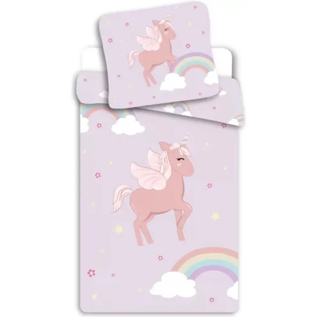 Unicorn Dekbedovertrek Rainbow - Eenpersoons - 140 x 200 cm - Katoen Groen