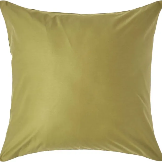 Homescapes Luxe Satijn Kussensloop 60x60 cm – Olijfgroen – 100% Egyptisch Katoen – Draaddichtheid 1000