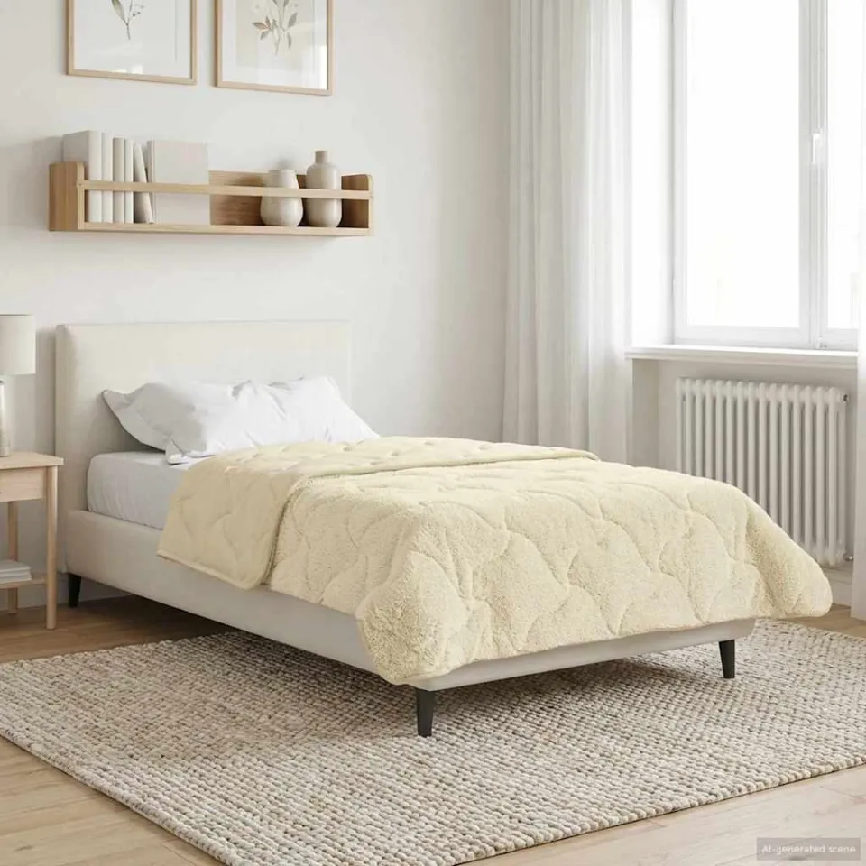 vidaXL Winter Dekbed 140 x 220 cm Winter Crème Ademend, foto 4
