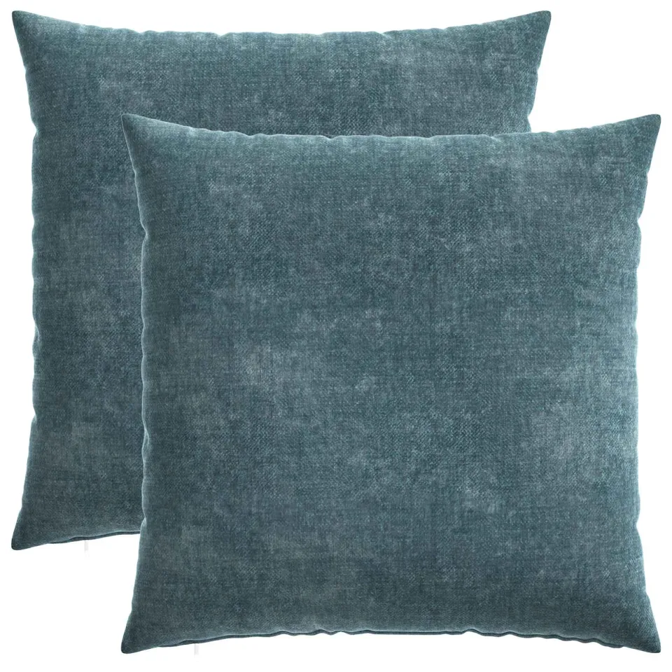 vidaXL Kussensloop 2 st HEERLEN Blauw 60 x 60 cm Chenille Stof
