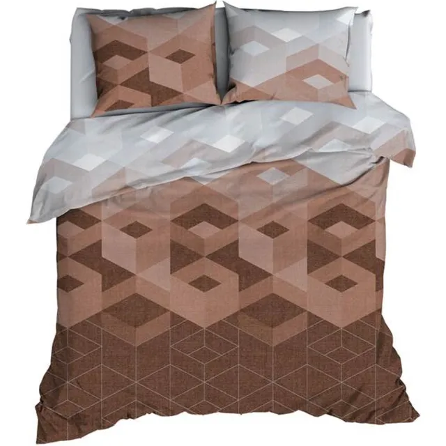 Satin D Or Satin d'Or Kiton Dekbedovertrek - Tweepersoons - 200x200/220 cm - Grijs/Mokka