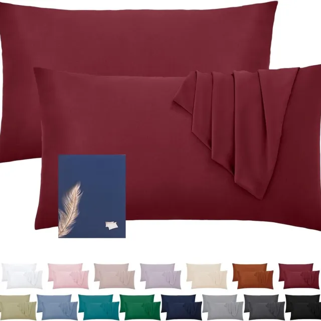 PromoHome set van 2 microvezel kussenslopen, 60 x 40 eco-certificaat, zachte kussenslopen "Rood"