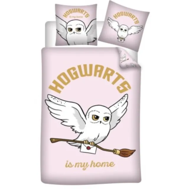 KGS Promolinge Harry Potter Beddengoedset – Hedwig Rose – Dekbedovertrek + Kussensloop Roze