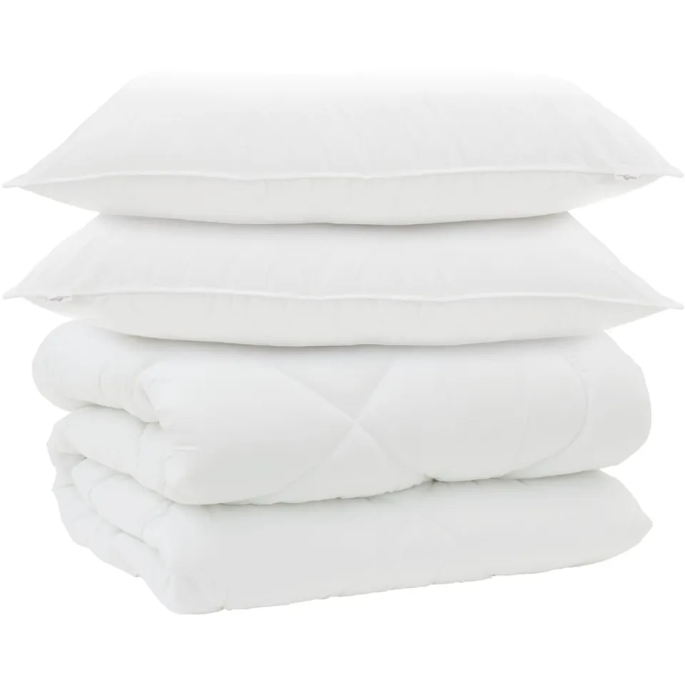 vidaXL Winter Dekbed met kussen 3 st Wit Microvezel, foto 3
