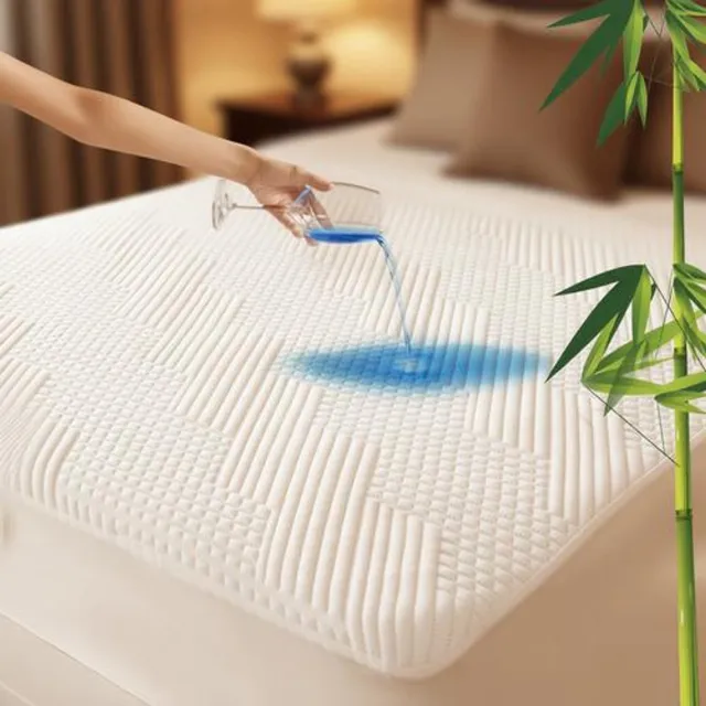 Zoranta Waterdichte matrasbeschermer 180x200cm - 3D luchtverkoelende matrashoes van bamboevezels - Ademend, stil, wasbaar - Geschikt voor matrassen tot 30 cm hoog Wit