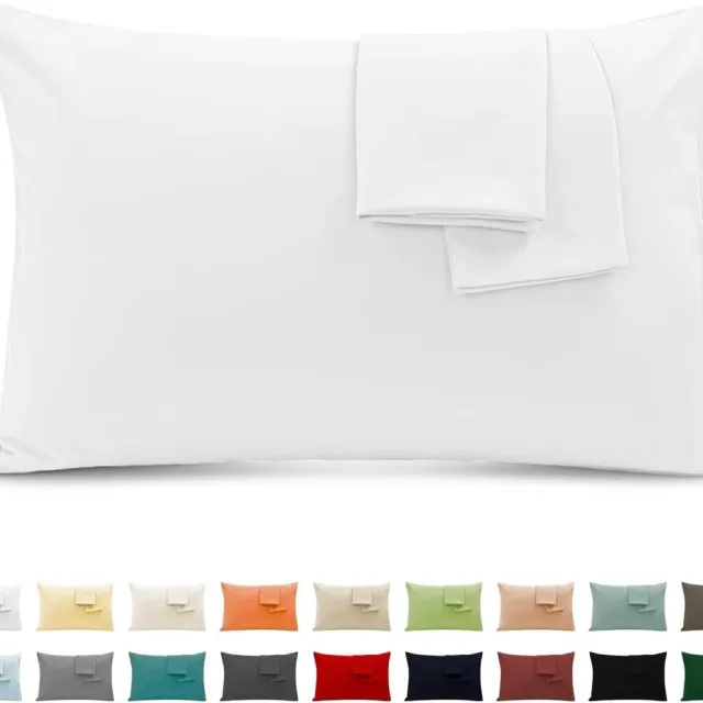Famanu Kussenslopen 40x70 cm wit set 2, 100% katoen premium jersey superzacht, ademend en wasbaar, hoofdkussensloop. Een veelzijdige en handige keuze voor dagelijks gebruik in en om het huis.