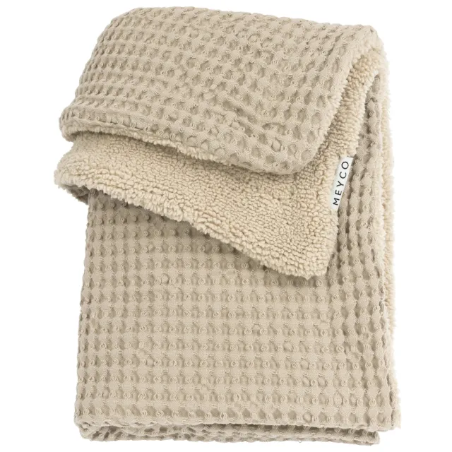 Meyco Wafel Teddy ledikantdeken beige