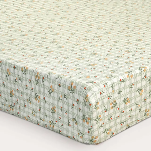 NOUS Kids katoenen kinderhoeslaken 150 x 70 cm Groen
