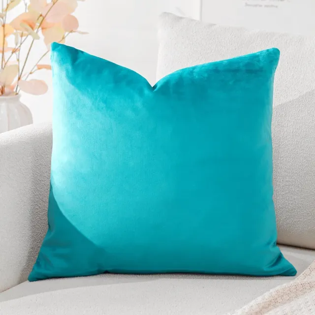 Ibenzoa Verfijnde fluwelen kussensloop in turquoise voor bank of slaapkamer, 45 x 45 cm decoratief design