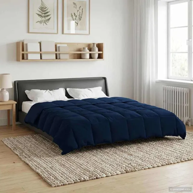 vidaXL Zomer Dekbed 220 x 260 cm Zomer Microfiber (100% polyester) Blauw