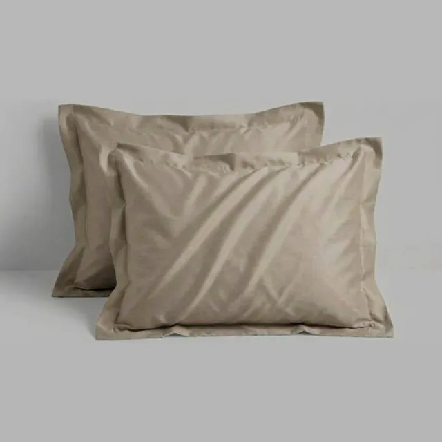 Dreamers Den Linea - Kussenslopen met Volant - Katoen Satijn - 450 TC - 2x - 45x65cm - Taupe