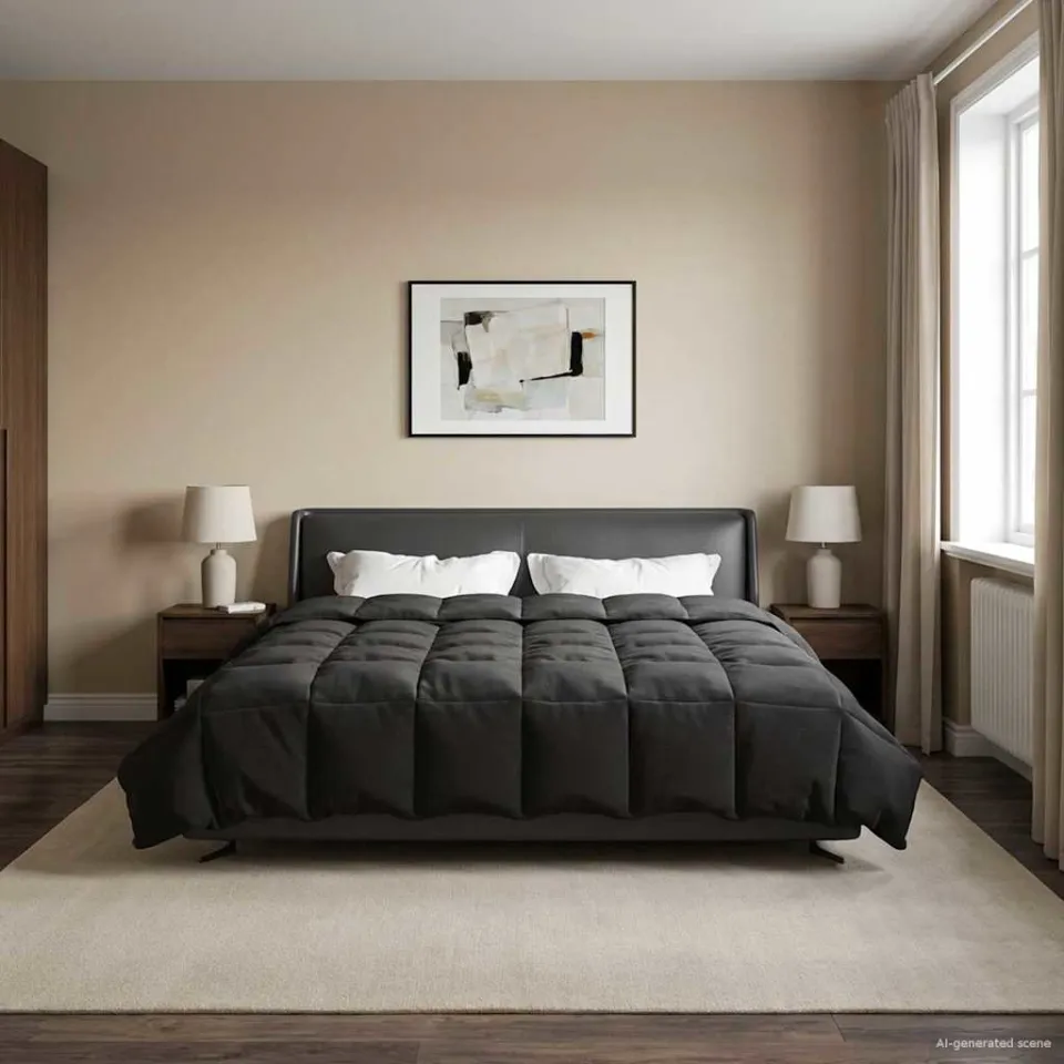 vidaXL Winter Dekbed 220 x 260 cm Winter Microfiber (100% polyester) zwart, foto 4