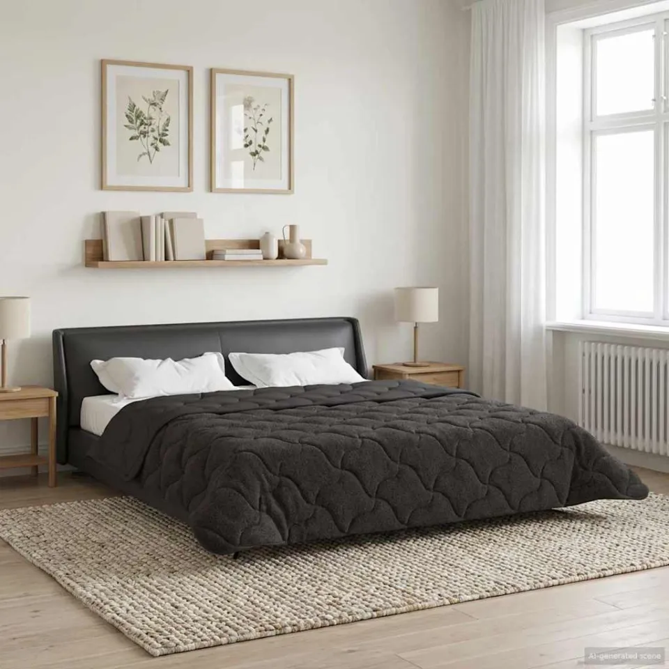 vidaXL Zomer Dekbed 200 x 220 cm Zomer Antraciet Ademend, foto 4