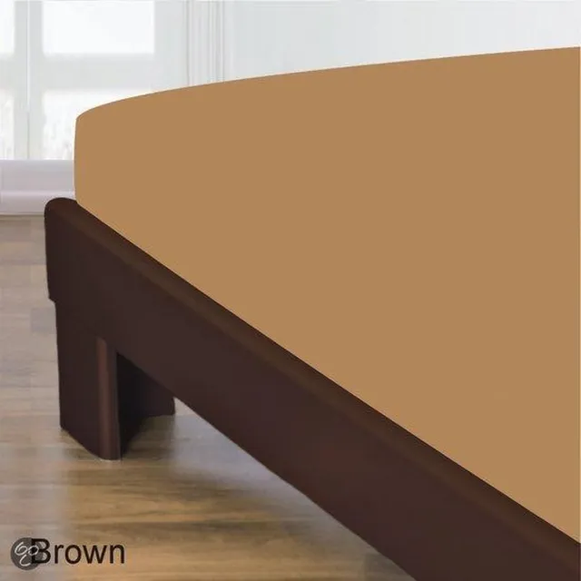 Homéé® Katoen Hoeslaken - 140x200 + 30cm - gladde 100% Katoen - licht bruin