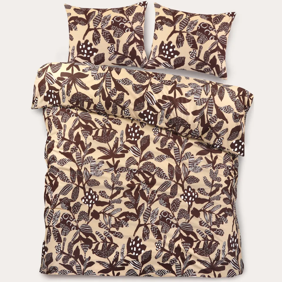 NOUS Living katoenen dekbedovertrek 2-persoons (200x220 cm) beige, foto 2