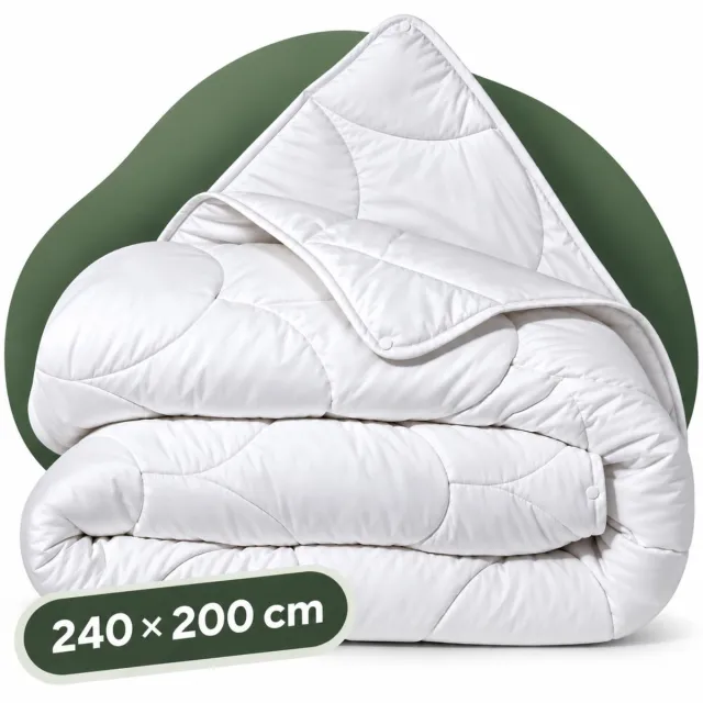 Sleeps 4 Seizoenen Dekbed 240x200 cm - Hotelkwaliteit - Anti-Allergie Dekbed - Ademend - Zacht & Soepel - Lits-Jumeaux Dekbed - Zomer & Winterdekbed Wit