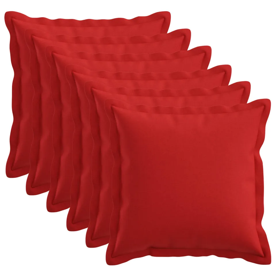vidaXL Kussensloop 6 st HOUTEN Rood 30 x 30 cm Faux Linnen, foto 3