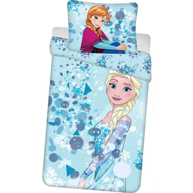 Disney Frozen Dekbedovertrek, Sisters Glow in the Dark - 140 x 200 cm - Katoen - 70 x 90 cm Blauw
