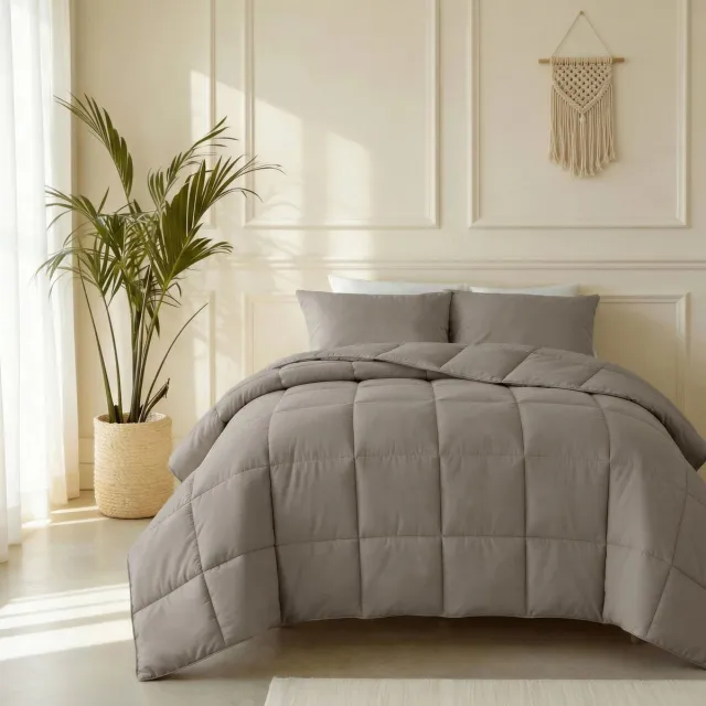 Dormidor Wasbaar Lazy Dekbed Percale Deluxe Taupe 240x220 met Kussensloppen