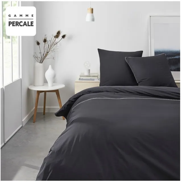 KGS Promolinge Beddengoedset van 100% katoen – Prestige dekbedovertrek + kussenslopen 63x63 cm – luxe kant houtskool